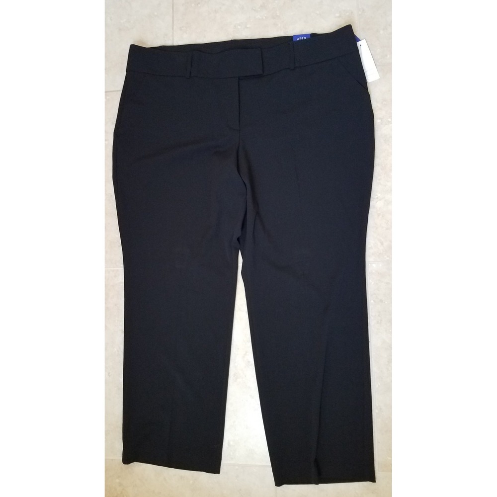 Apt 9 Trousers‎ Women 24W Midrise Relaxed Dress Pants Black Career Casual NEW